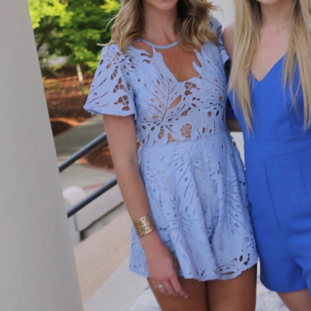 Women’s light blue romper! Worn once.